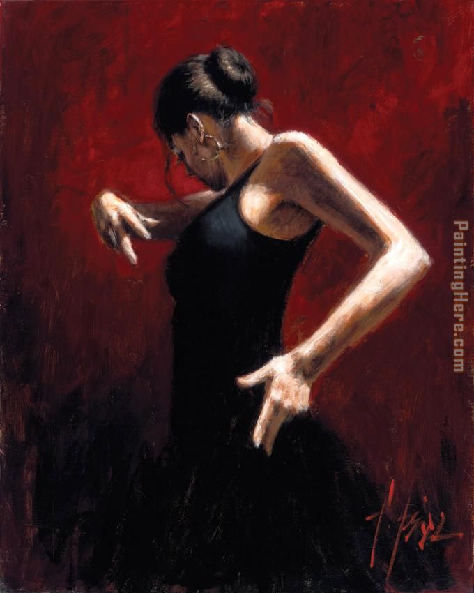 El Baile del Flamenco en Rojo I painting - Fabian Perez El Baile del Flamenco en Rojo I art painting
